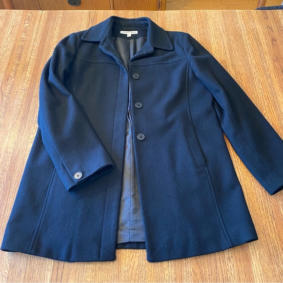 Jason Kole Womens Winter Trench Coat Front Button Black Size Small - Picture 1 of 10